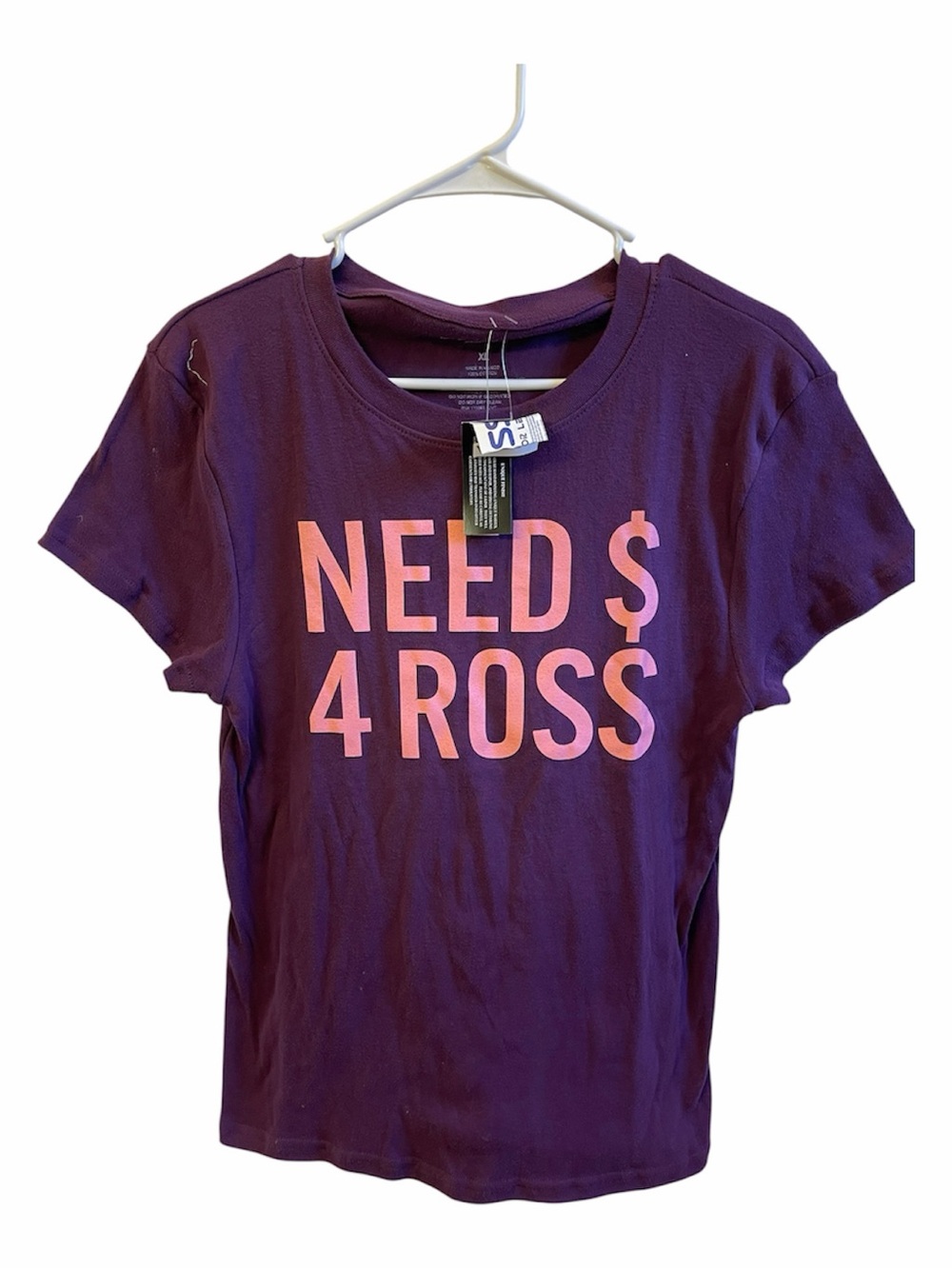 Bioworld Purple "NEED $ 4 ROSS" Graphic T-Shirt size XL - NWT **